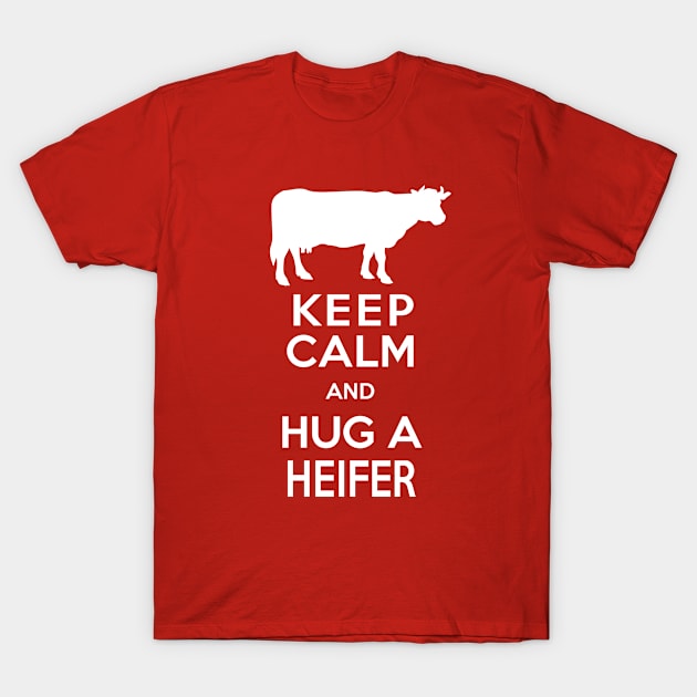 Funny Dairy Farm Hug a Heifer T-Shirt by AntiqueImages